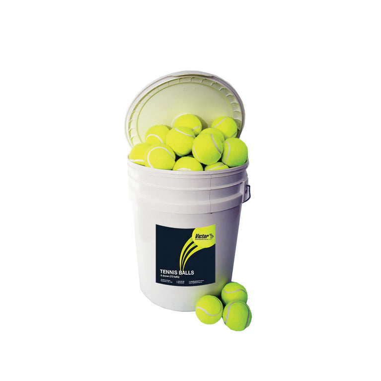 VICTOR TENNIS BALL & BUCKET (6 DOZEN)